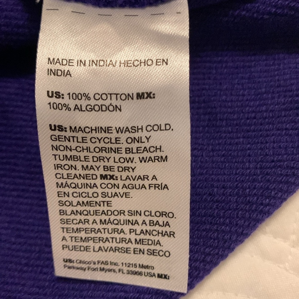 Chico’s Women’s Zenergy Lace Trim Long Sleeve Sweatshirt Blue Size XL - Picture 9 of 11